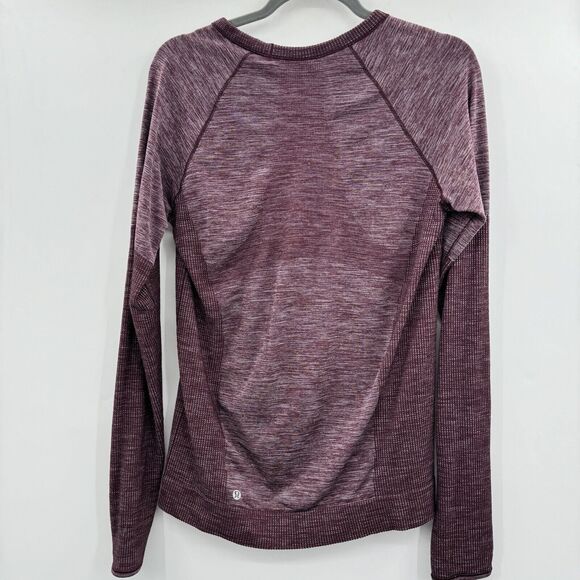 Lululemon Swiftly Wool Pullover II Size 10/12 L Dark Adobe / White Long Sleeve * - Picture 2 of 10